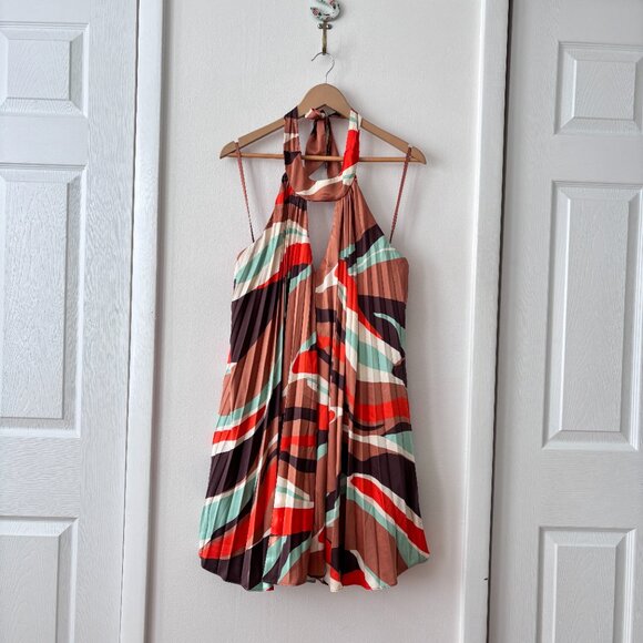 Anthropologie Hutch Halter Pleated Swing Mini Dress - Picture 5 of 10